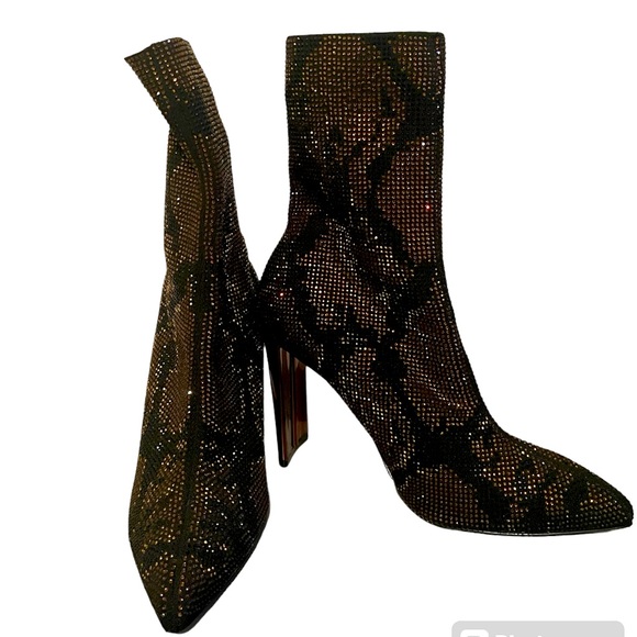 NWOT Aldo Deludith Rhinestone Heeled Booties - Picture 2 of 6